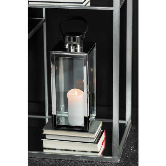 J-Line Lantaarn Vierkant Metaal/Glas Zilver - Chic Choice