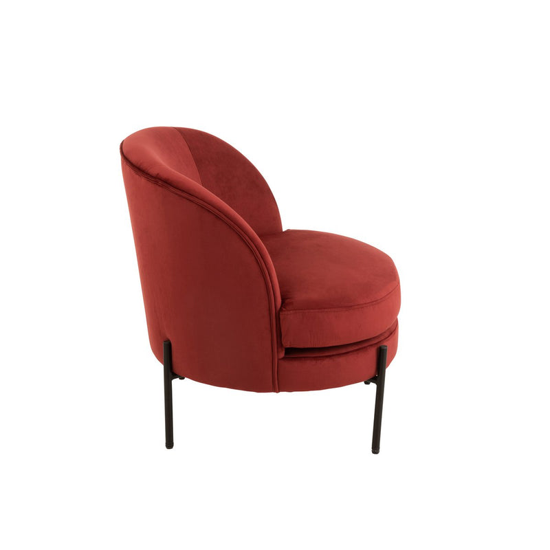 J-Line Loungestoel Rond Textiel/Metaal Steen Rood - Chic Choice