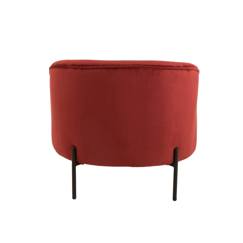 J-Line Loungestoel Rond Textiel/Metaal Steen Rood - Chic Choice