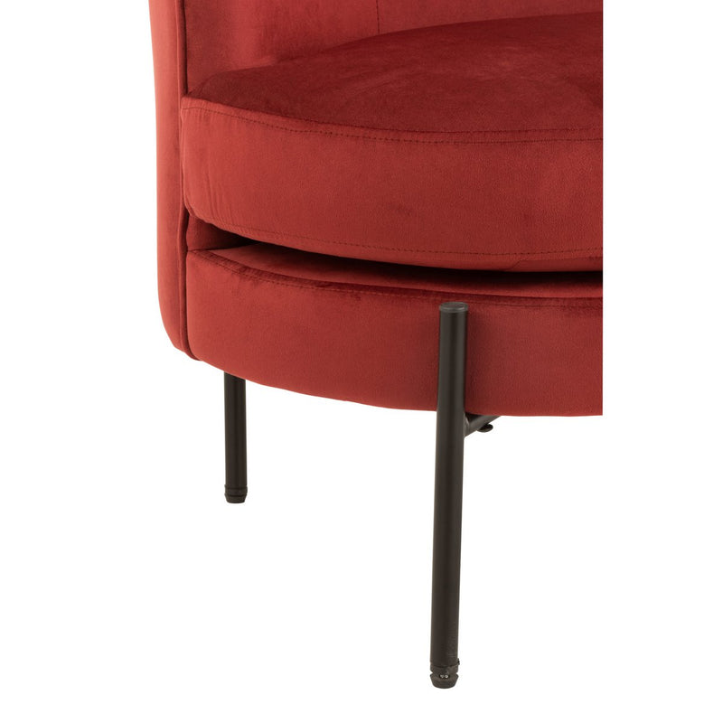 J-Line Loungestoel Rond Textiel/Metaal Steen Rood - Chic Choice