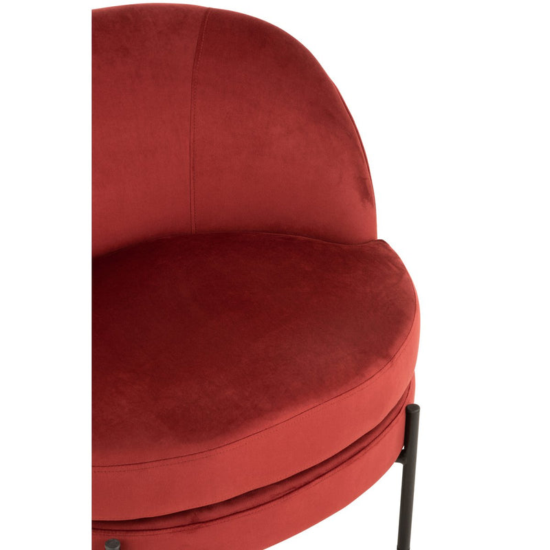 J-Line Loungestoel Rond Textiel/Metaal Steen Rood - Chic Choice