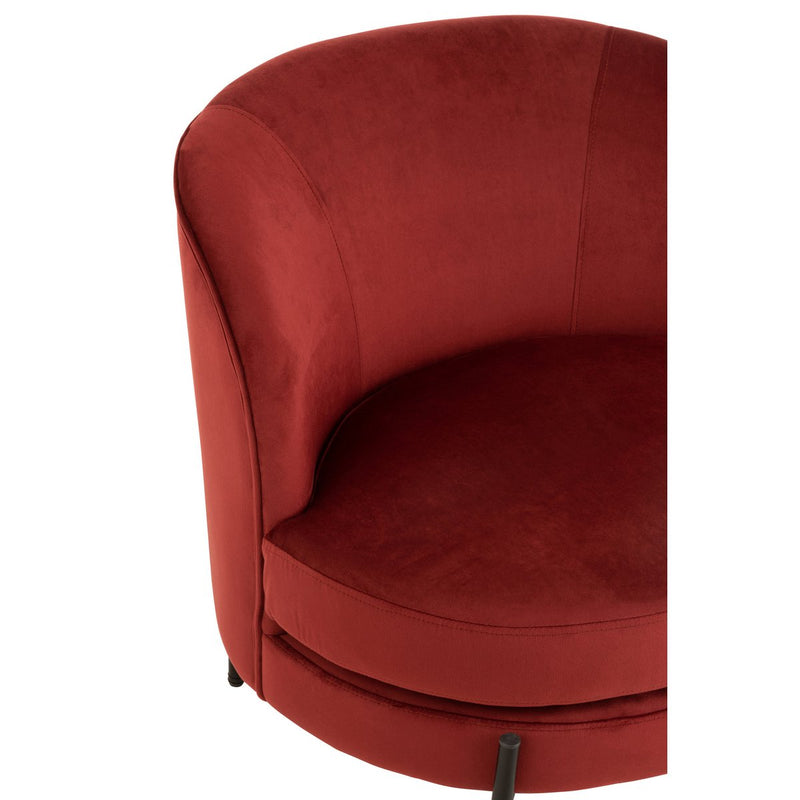 J-Line Loungestoel Rond Textiel/Metaal Steen Rood - Chic Choice
