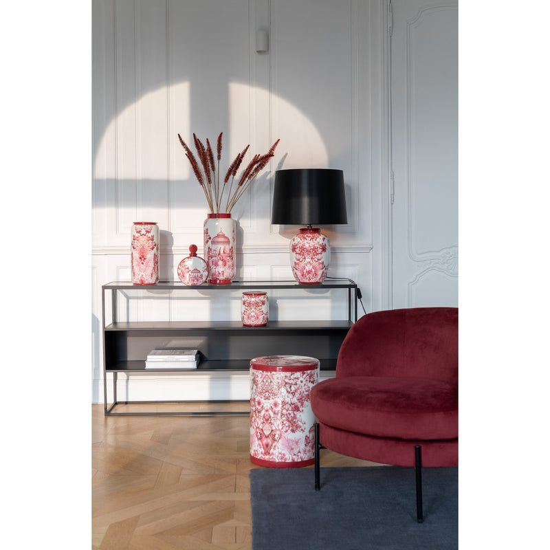 J-Line Loungestoel Rond Textiel/Metaal Steen Rood - Chic Choice