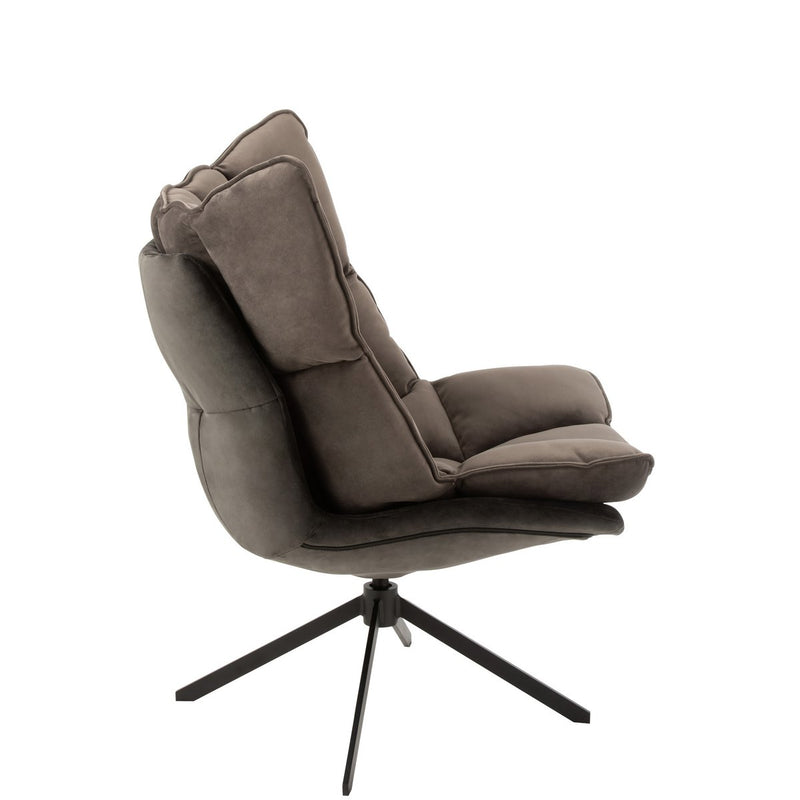 J-Line stoel Relax Kussen op frame - textiel/metaal - grijs - Chic Choice