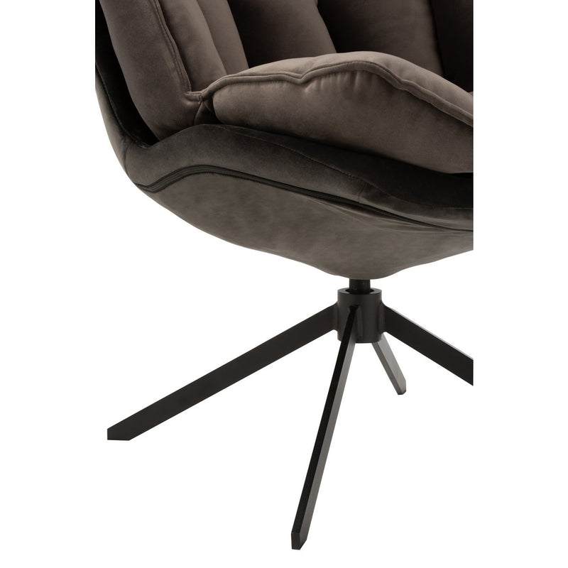 J-Line stoel Relax Kussen op frame - textiel/metaal - grijs - Chic Choice