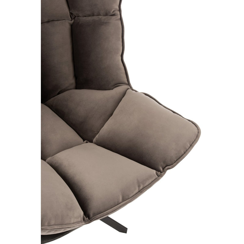 J-Line stoel Relax Kussen op frame - textiel/metaal - grijs - Chic Choice