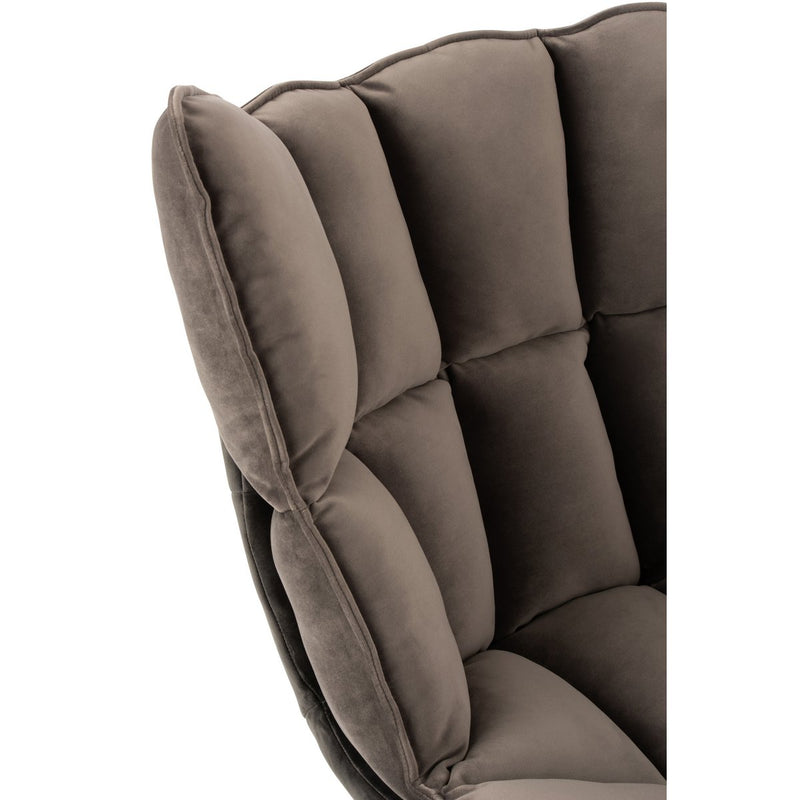 J-Line stoel Relax Kussen op frame - textiel/metaal - grijs - Chic Choice