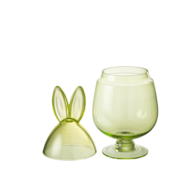 J-Line voorraadpot Konijn - glas - groen - medium - Chic Choice