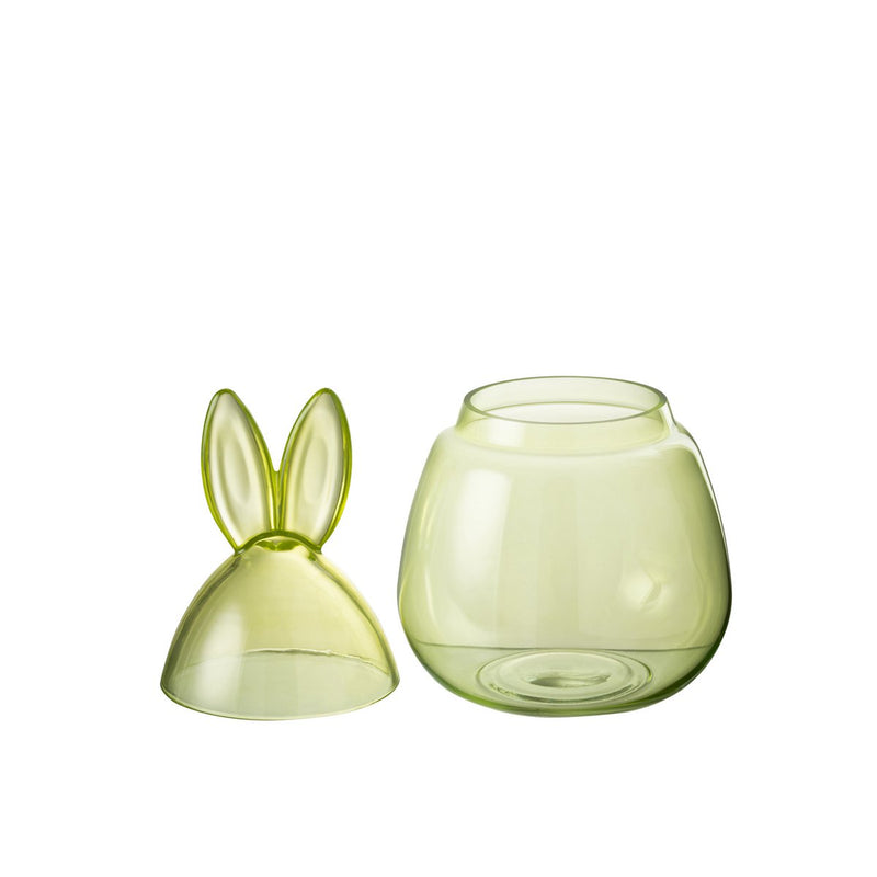J-Line voorradpot Konijn - glas - groen - small - Chic Choice
