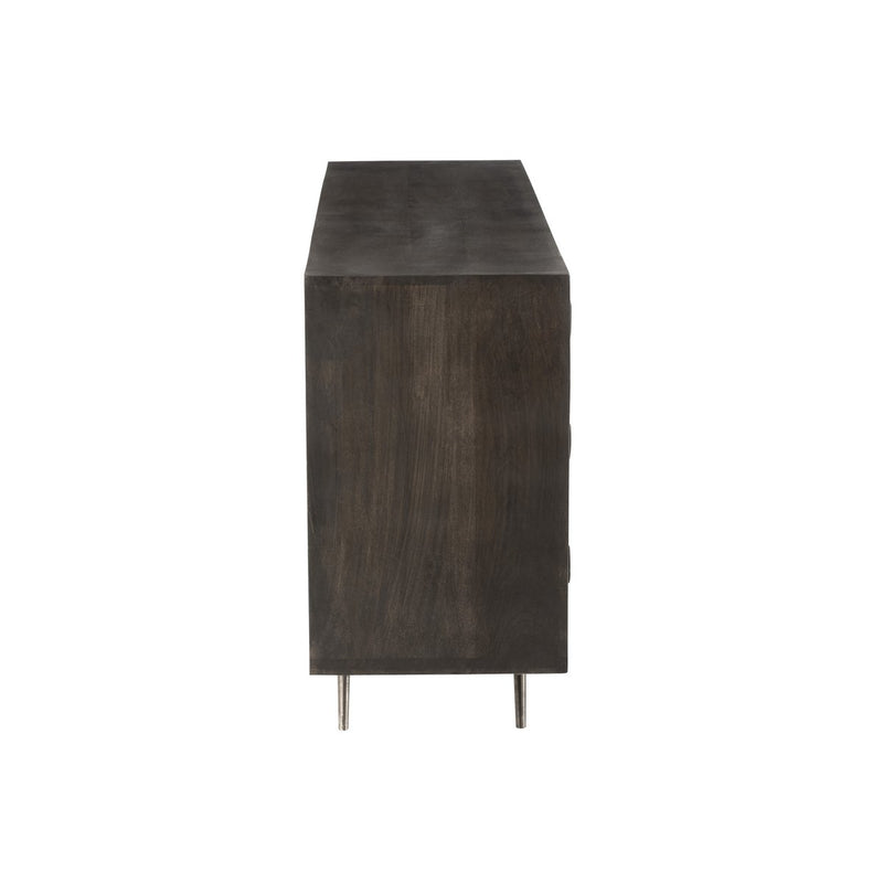 J-line kast Laag Etnisch 2 deuren + 6 laden - hout - bruin - Chic Choice