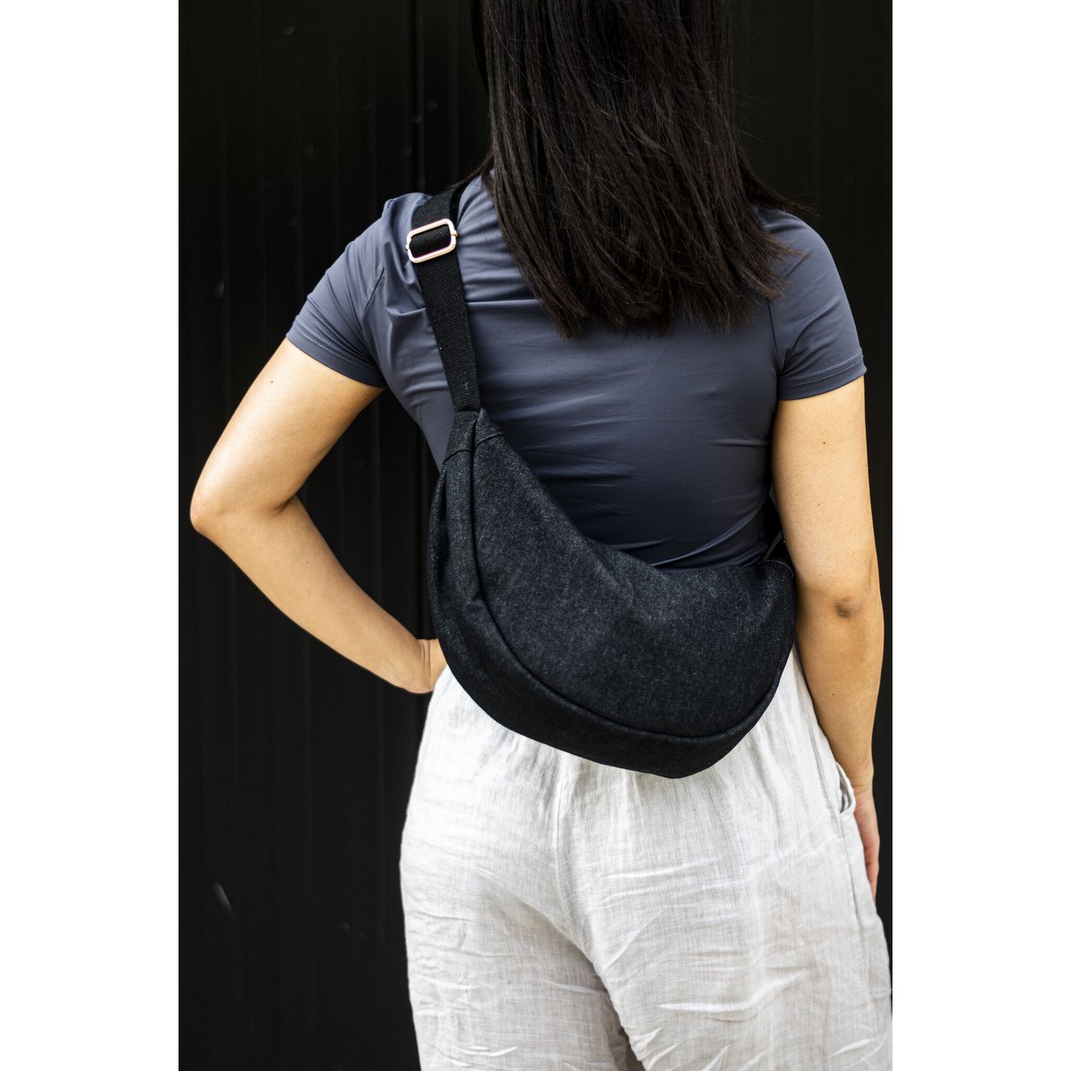 Kunstlederen Schoudertas | 40073 | Jeans - Chic Choice