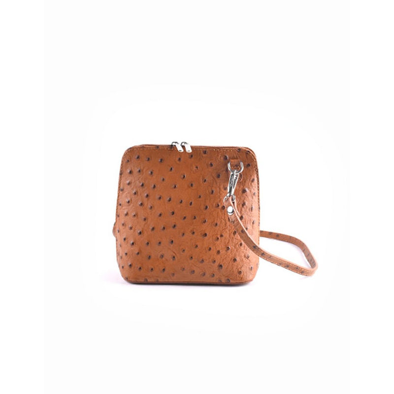 Lederen schoudertasje | Struisvogeldesign| 900086 - Chic Choice