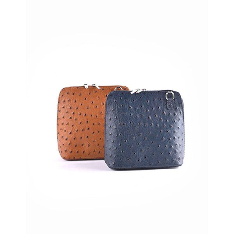 Lederen schoudertasje | Struisvogeldesign| 900086 - Chic Choice