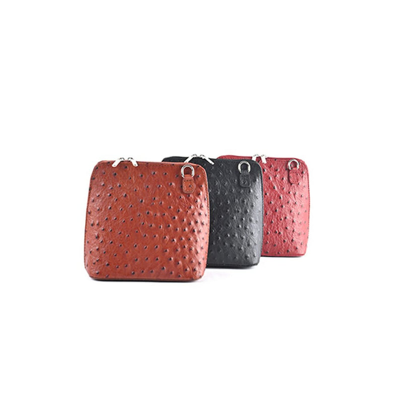 Lederen schoudertasje | Struisvogeldesign| 900086 - Chic Choice