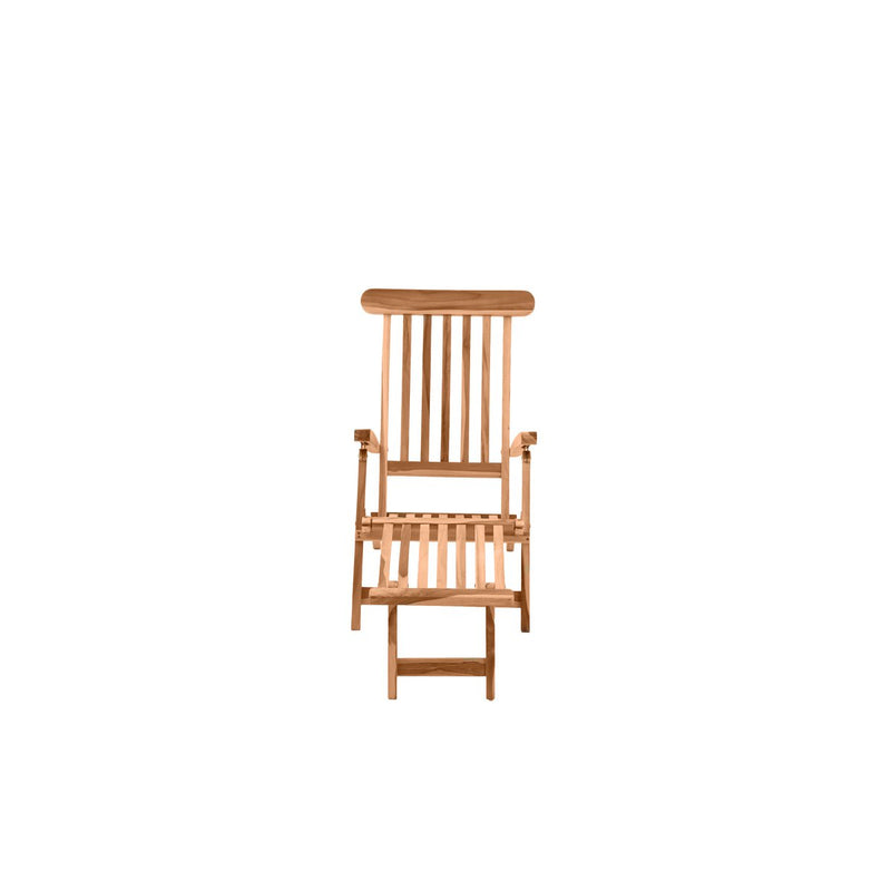 Ligstoel met voetensteun, teak - Chic Choice