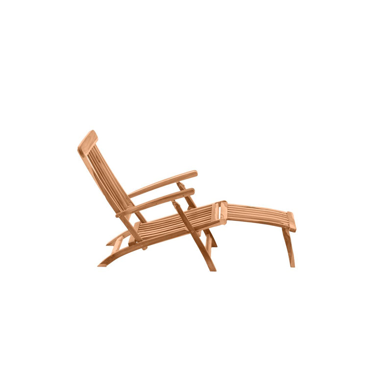 Ligstoel met voetensteun, teak - Chic Choice