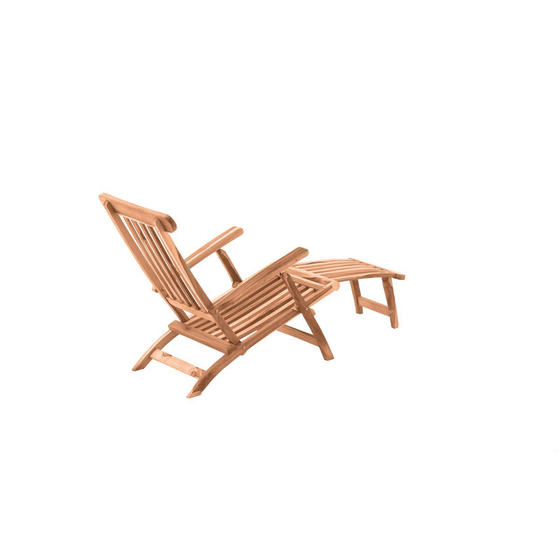 Ligstoel met voetensteun, teak - Chic Choice