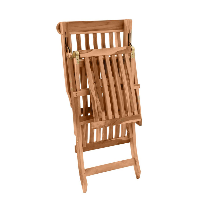 Ligstoel met voetensteun, teak - Chic Choice