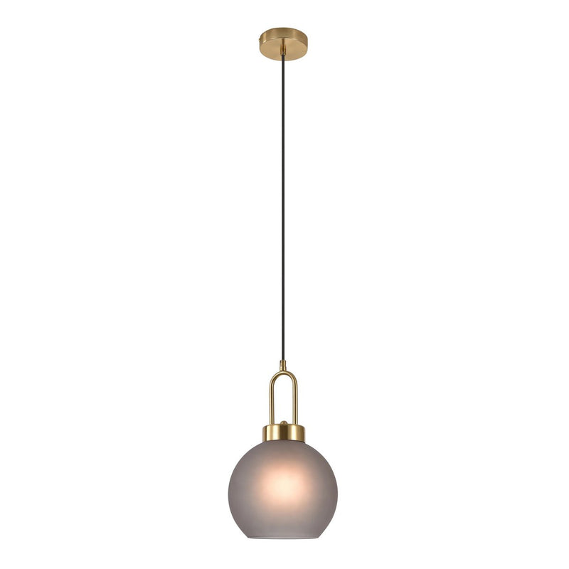 Luton Hanglamp - Messing, Mat Rookglas, Ø20 cm, 150 cm Stoffenkoord - Chic Choice
