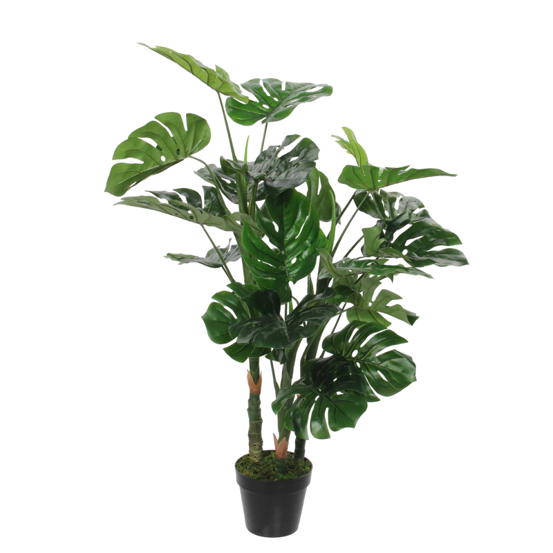 Monstera Kunstplant - H100 x Ø75 cm - Groen - Chic Choice