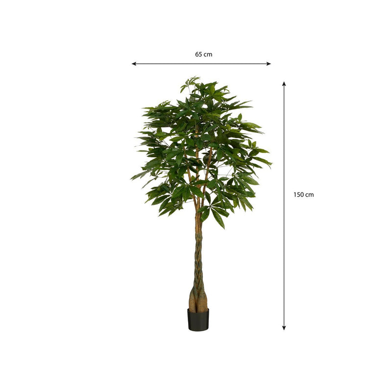 Pachira Kunstplant - H150 x Ø65 cm - Groen - Chic Choice