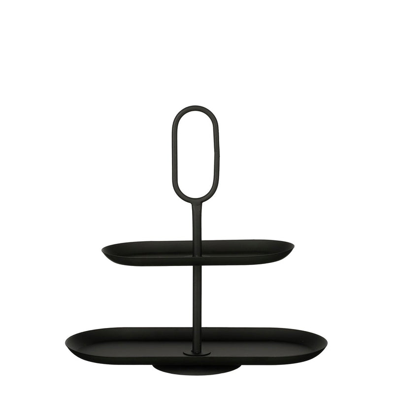 Rama Etagere 2 Laags - L38 x B17 x H37 cm - Metaal - Zwart - Chic Choice