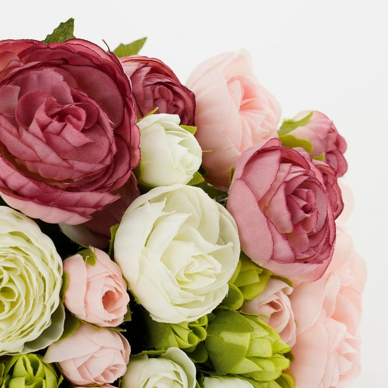 Ranonkels Kunstbloemen Boeket - H35 x Ø26 cm - Roze - Chic Choice