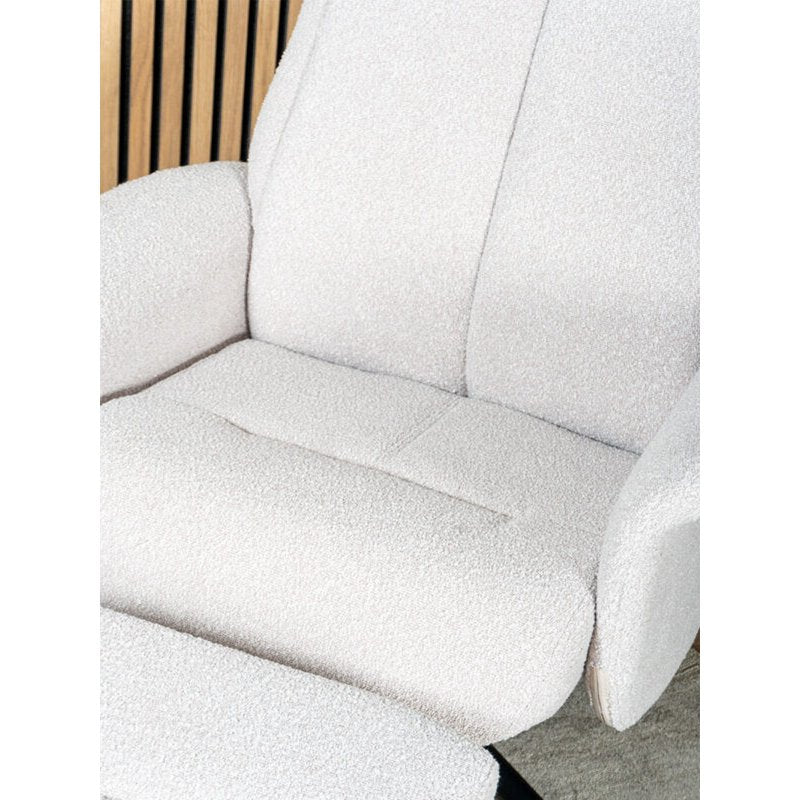 Relaxfauteuil Bindy + Hocker – Bouclé – Naturel - Chic Choice