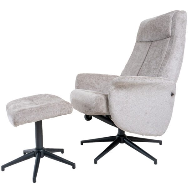 Relaxfauteuil Bindy + Hocker – Perfect Harmony – Taupe 04 - Chic Choice