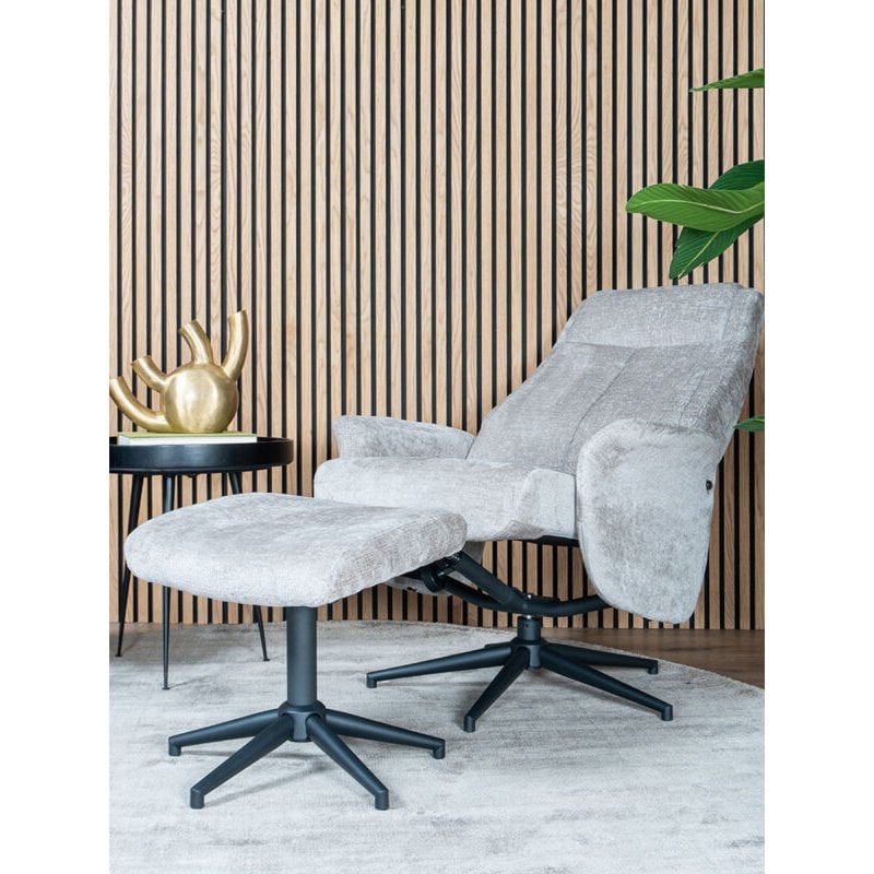 Relaxfauteuil Bindy + Hocker – Perfect Harmony – Taupe 04 - Chic Choice