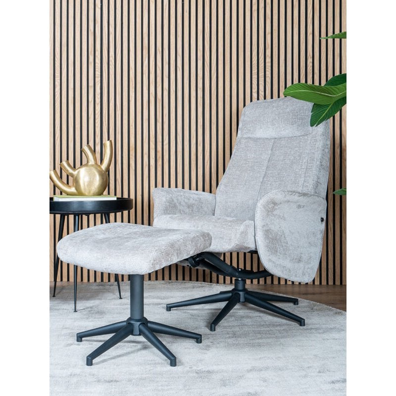 Relaxfauteuil Bindy + Hocker – Perfect Harmony – Taupe 04 - Chic Choice