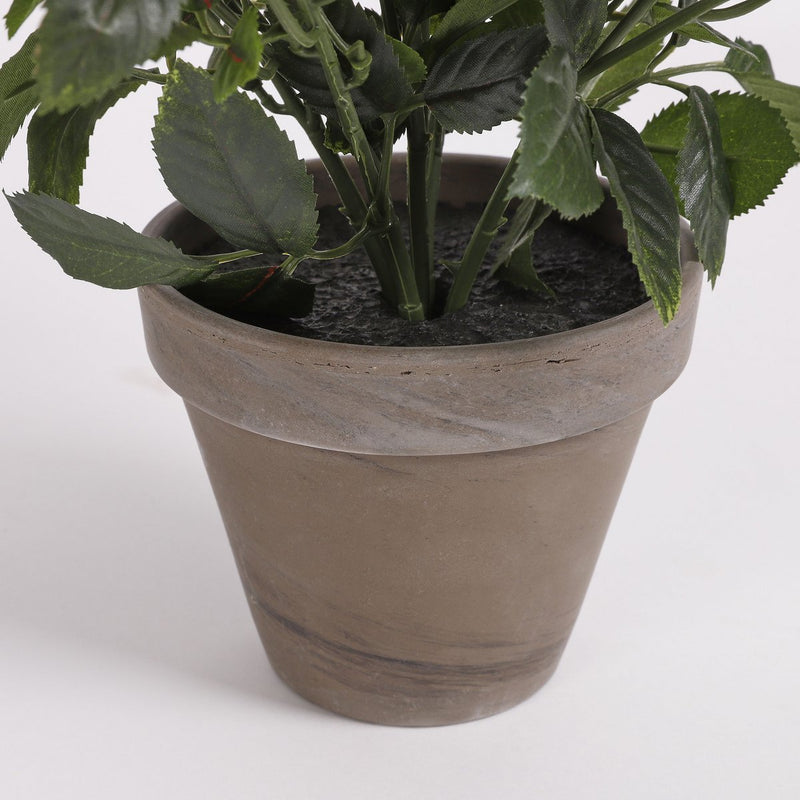 Rozenstruik Kunstplant in Bloempot Stan - H33 x Ø25 cm - Wit - Chic Choice