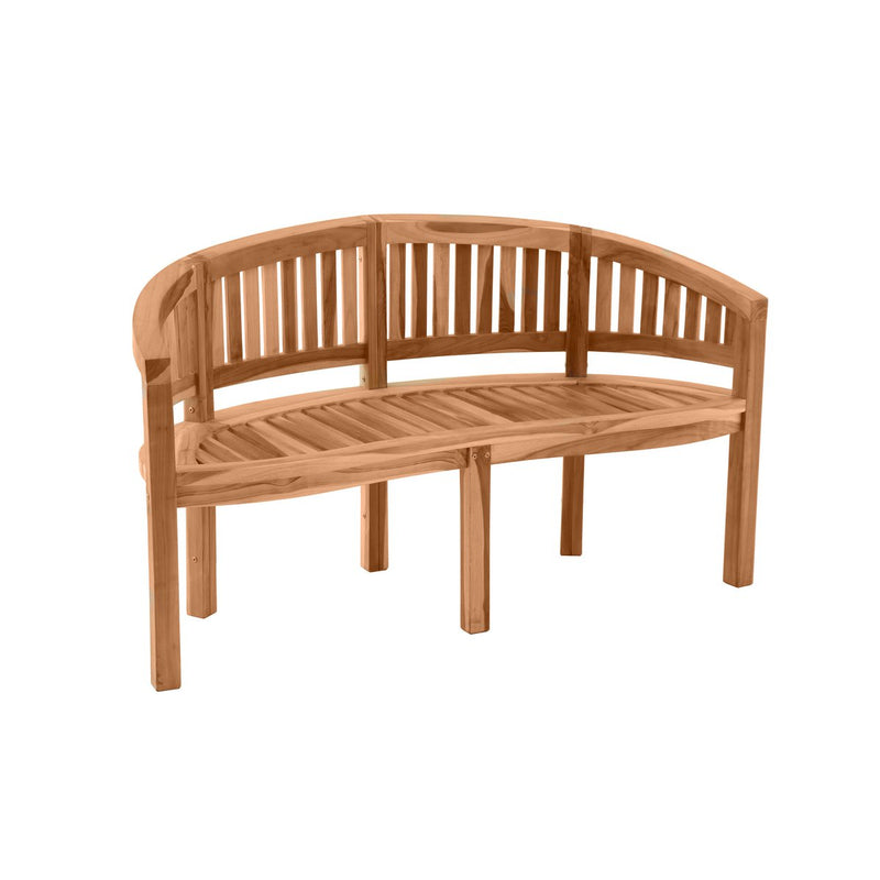 Stijlvolle Banaanvormige Teakhouten Tuinbank, 150cm - Chic Choice