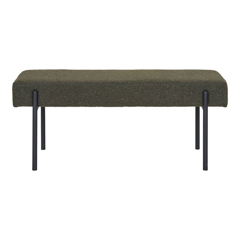 Swindon Bank - Donkergroen, Staal, Stof, Multiplex, 100x36x42.5cm - Chic Choice