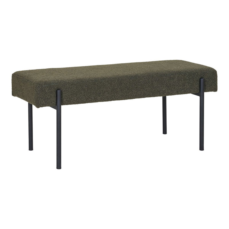 Swindon Bank - Donkergroen, Staal, Stof, Multiplex, 100x36x42.5cm - Chic Choice