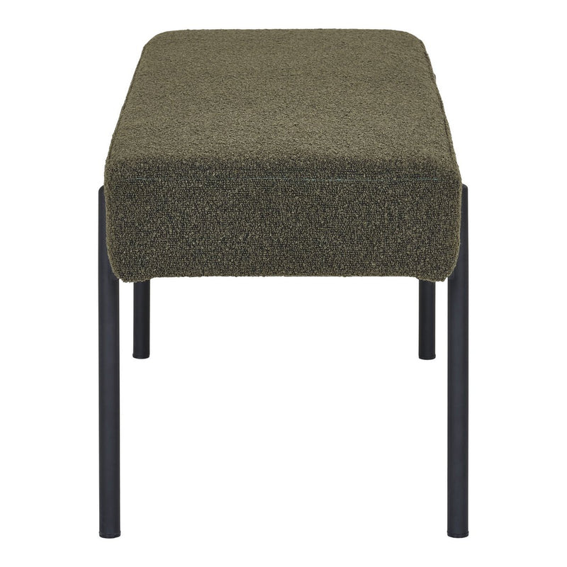 Swindon Bank - Donkergroen, Staal, Stof, Multiplex, 100x36x42.5cm - Chic Choice