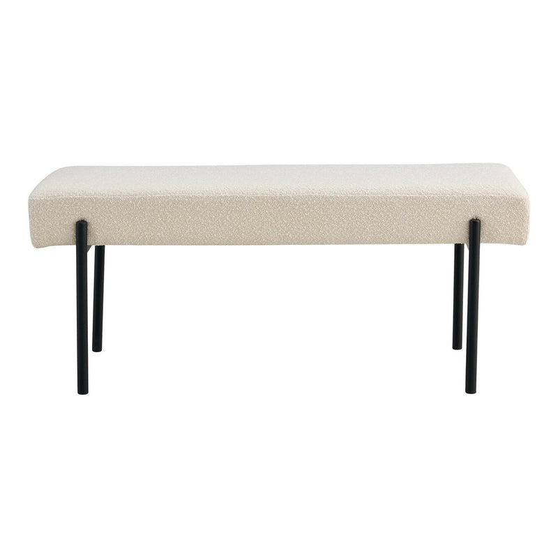 Swindon Bank - Witte Bouclé, 100x36x42,5cm - Chic Choice