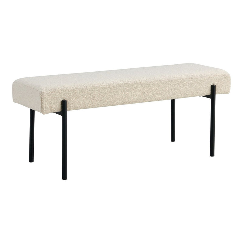 Swindon Bank - Witte Bouclé, 100x36x42,5cm - Chic Choice