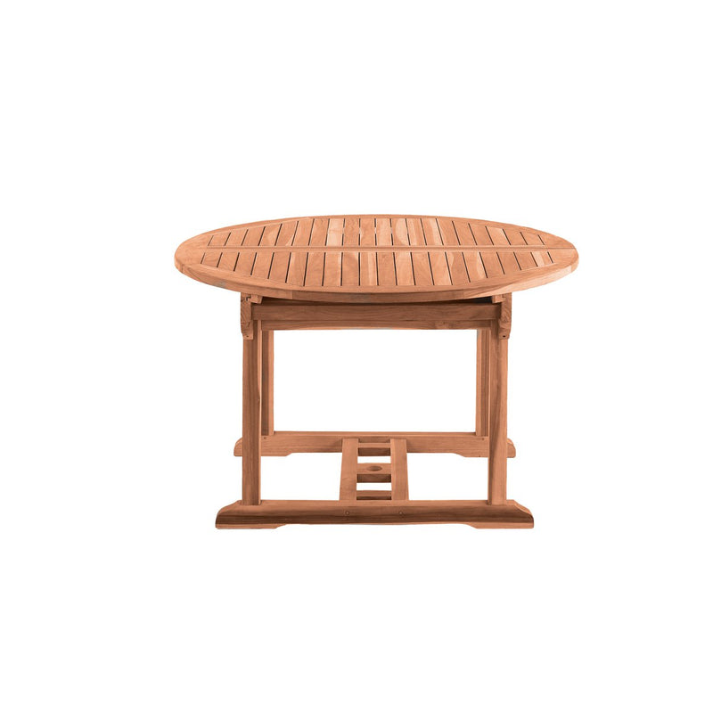 Tuintafel, 120 cm rond, uitschuifbaar, teak - Chic Choice