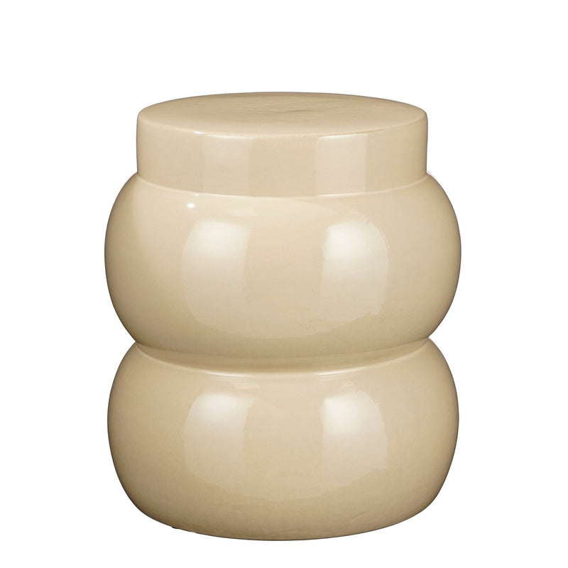 Vendi Bijzettafel - H40 x Ø35 cm - Keramiek - Crème - Chic Choice