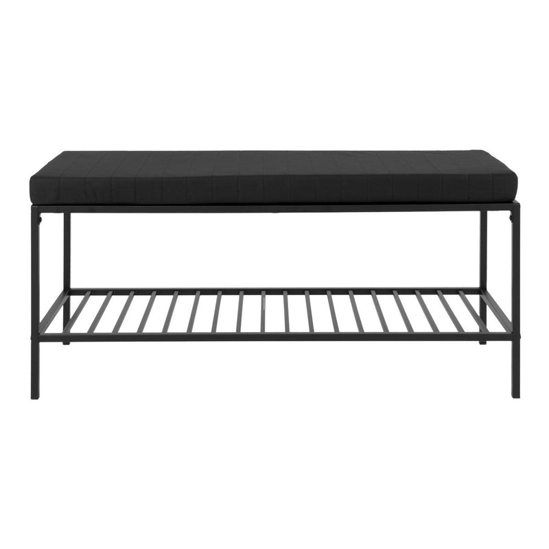 Vita Bank - zwart, staal, 100x36x48,5cm - Chic Choice