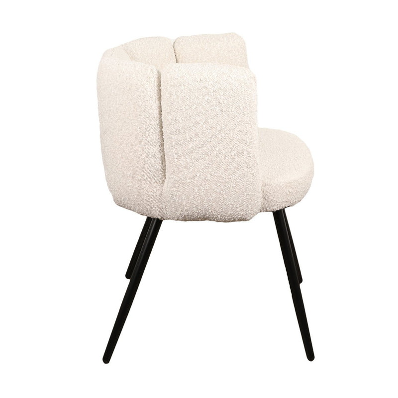 High five stoel wit parelmoer (boucle) (Set van 2) - Chic Choice