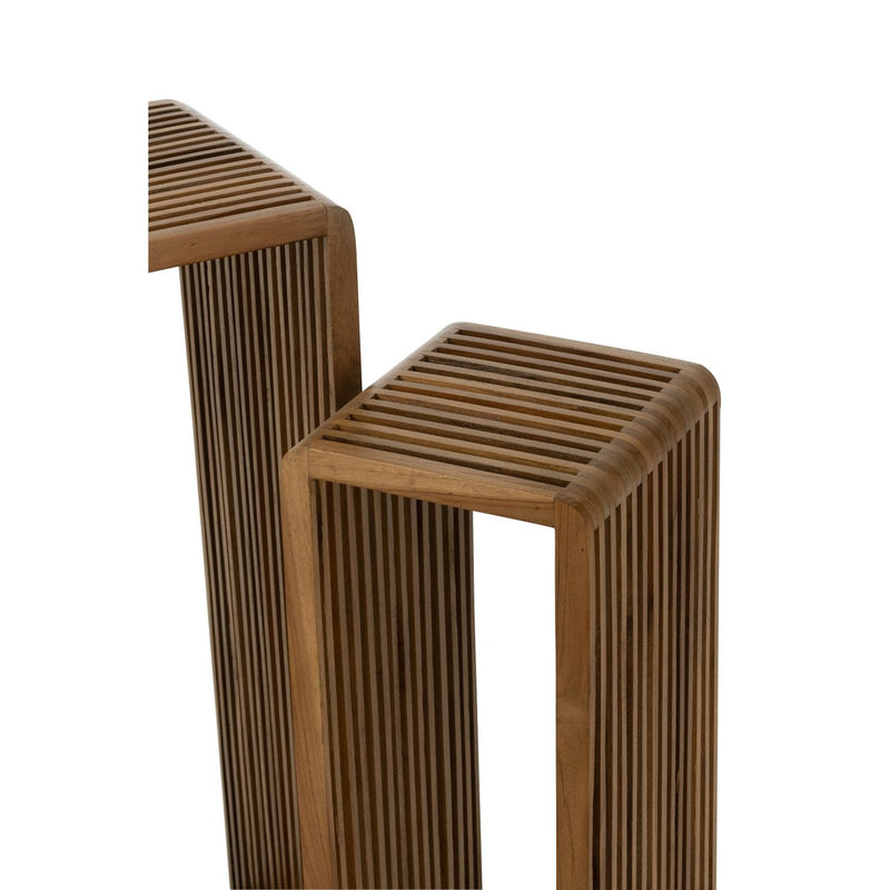 J-Line bijzetafel Kubus Gerecycleerd Teak - hout naturel - Chic Choice
