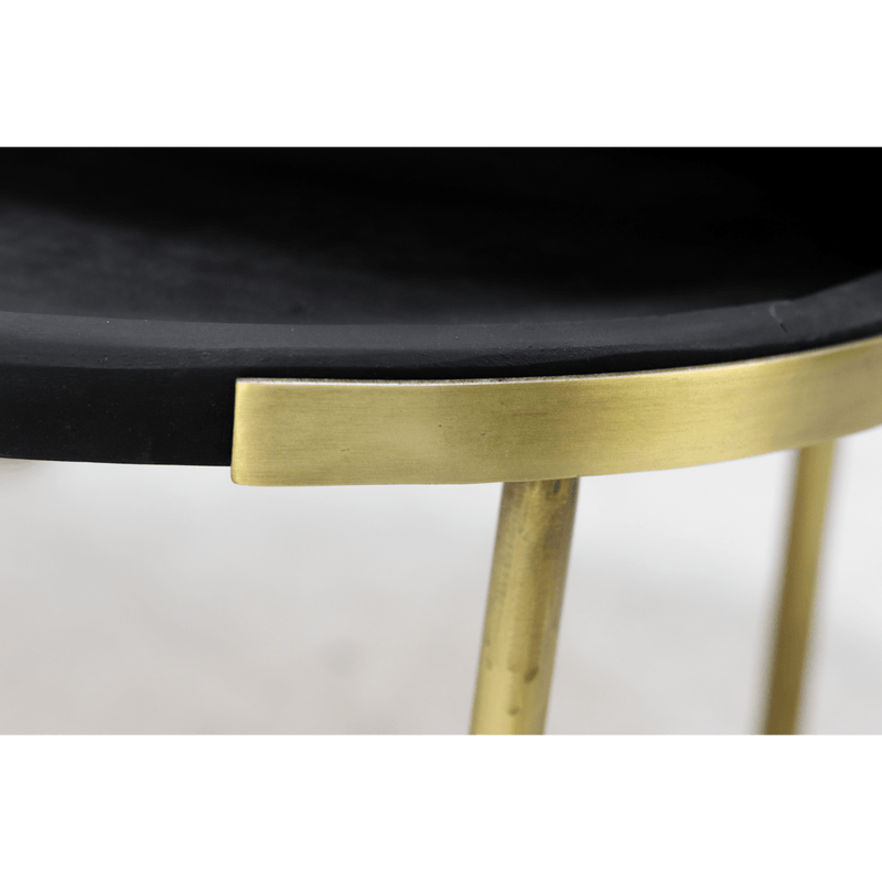 2 Delige salontafel set Paulson - mangohout/antiek goud - Chic Choice