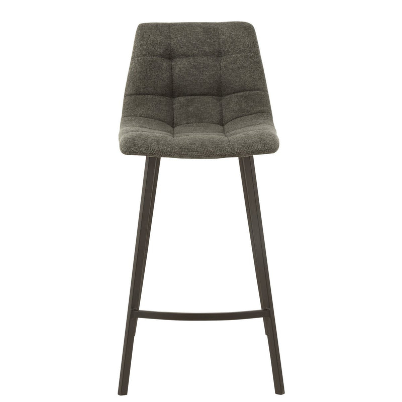J-Line barstoel Stephane - textiel/metaal - donkergrijs - Chic Choice