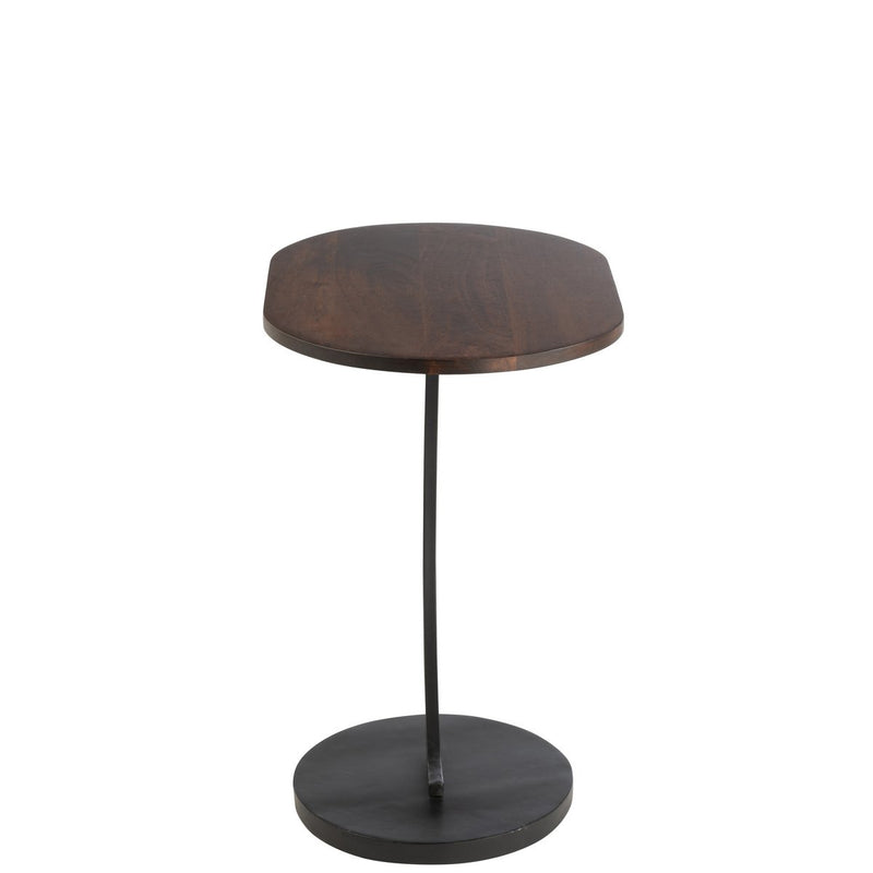 J-Line Bijzettafel Swoosh Ijzer/Mangohout Bruin/Zwart - Chic Choice