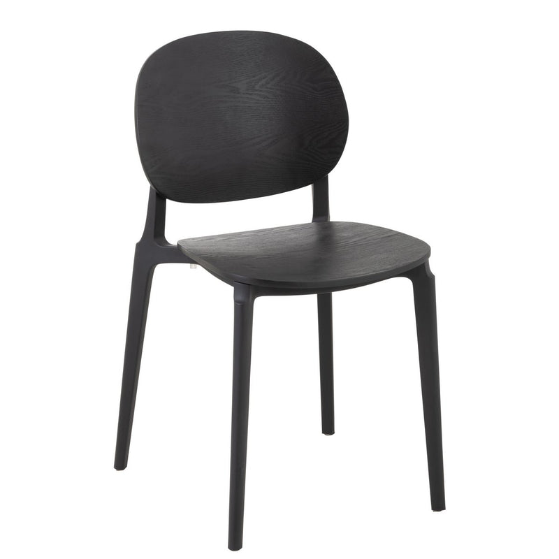 J-Line stoel Basic - kusntstof - zwart - Chic Choice