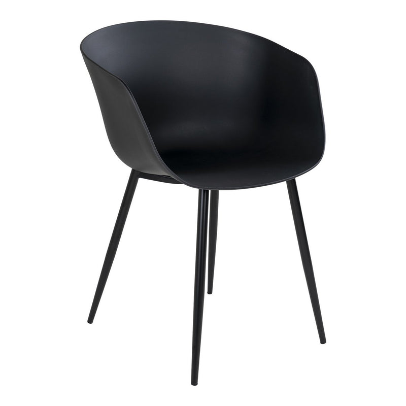 Roda Eetkamerstoel - Zwart, PP/Staal, 53x54,5x79 cm - Set van 2 - Chic Choice