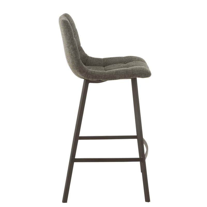 J-Line barstoel Stephane - textiel/metaal - donkergrijs - Chic Choice