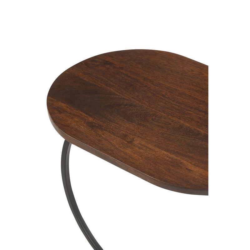 J-Line Bijzettafel Swoosh Ijzer/Mangohout Bruin/Zwart - Chic Choice